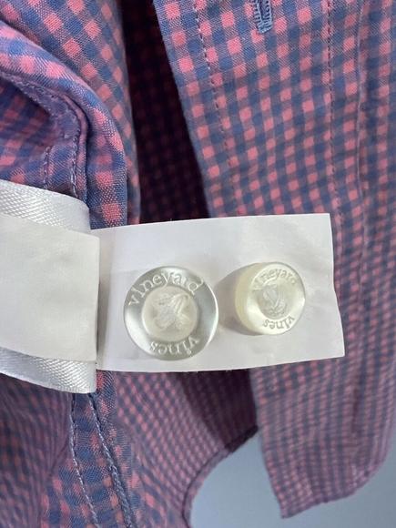 Vineyard Vines Classic Fit Tucker Shirt Pink Blue Checked Button Down Mens M - Picture 8 of 8